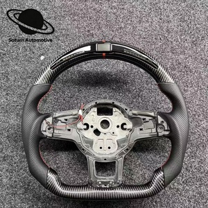Volante de Cuero Vintage Mejorado, Compatible con Volkswagen MK5 MK6 MK7 7.5 MK8 GTI <span class=keywords><strong>GTD</strong></span> R <span class=keywords><strong>Golf7</strong></span> 7R Passat Polo GTI CC Tiguan - Product Image 1
