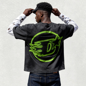 Magliette Termiche a Maniche Lunghe Oversize Personalizzate per <span class=keywords><strong>Uomo</strong></span> con Stampa Vintage a Doppio Strato - Product Image 3