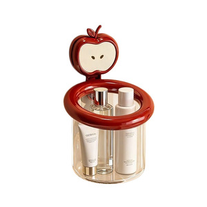 Apple Red Face Toothbrush Holder Transparent Double Suction Cup Wall Mount Bathroom Storage For Personal Care Items - Product Image 5