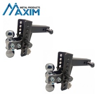 Support de boule d'attelage réglable pour attelage de remorquage de 2 pouces, compatible camion, SUV, VR, avec réglage de hauteur et double boule