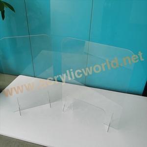 Panneau de séparation en acrylique avec supports de base, protection transparente anti-éclaboussures pour bureaux et comptoirs de service - Product Image 4