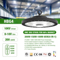 85w 100w 150w 200w commutable Ip65 éclairage industriel Highbay pendentif rond luminaire de magasin Ufo Led High Bay Light