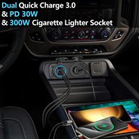 Adaptateur chargeur USB 12V - 24V QC3.0 & PD 3.0 + prise allume-cigare 12V à monter sur panneau pour camping-car, voiture, bateau, caravane