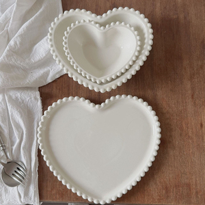 Assiette à dîner <span class=keywords><strong>en</strong></span> porcelaine blanche <span class=keywords><strong>de</strong></span> haute qualité <span class=keywords><strong>vaisselle</strong></span> <span class=keywords><strong>en</strong></span> <span class=keywords><strong>forme</strong></span> <span class=keywords><strong>de</strong></span> <span class=keywords><strong>coeur</strong></span> bol <span class=keywords><strong>en</strong></span> céramique bols à salade <span class=keywords><strong>de</strong></span> Style français <span class=keywords><strong>vaisselle</strong></span> - Product Image 3