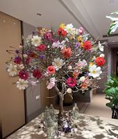 Arbre artificiel en plastique avec lumières LED en forme de rose, 1,5 m, résistant aux UV, personnalisable, décoration artificielle, respectueux de l'environnement, réutilisable