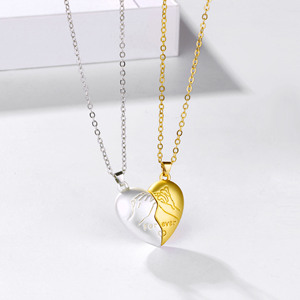 2ชิ้น/เซ็ตวันวาเลนไทน์สองดวงวิญญาณหนึ่งหัวใจจี้สร้อยคอคำสาบานของ<span class=keywords><strong>เธอ</strong></span>สร้างสรรค์สร้อยคอคู่แม่เหล็ก - Product Image 2