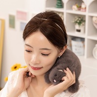 Peluche longue et moelleuse en fausse fourrure, modèle hamster ou furet, poupée plate, OEM ODM, fabricant en gros sur mesure