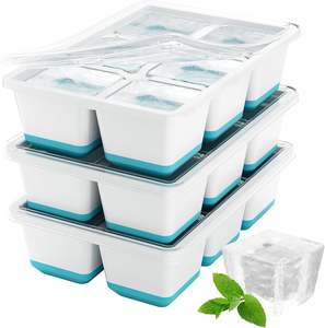 Bandeja <span class=keywords><strong>de</strong></span> Hielo <span class=keywords><strong>de</strong></span> <span class=keywords><strong>Silicona</strong></span> Fácil <span class=keywords><strong>de</strong></span> Desmoldar para Congelador con Tapa, Moldes Apilables para Cubitos <span class=keywords><strong>de</strong></span> Hielo para Whisky, Moldes Grandes para Cubitos <span class=keywords><strong>de</strong></span> Hielo - Product Image 2