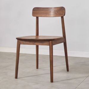 Kursi Makan Modern dari Kayu <span class=keywords><strong>Walnut</strong></span> Hitam Solid untuk Penggunaan di Hotel dan Rumah dengan Sandaran - Product Image 3