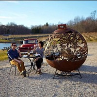 Sphère de feu en acier, découpée au Laser, décoration moderne, accessoire pour chauffage en extérieur, offre spéciale