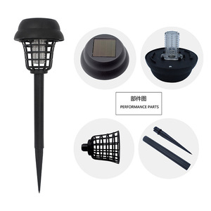 Lámpara Solar Antimosquitos, Luz LED para Jardín, Trampa Eléctrica para Insectos, Resistente al Agua, con Estaca para Jardín, Negra, Paquete de 2 - Product Image 2