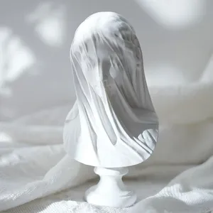 Figuras Griegas Personalizadas, Estatua Misteriosa de Dama Joven con Velo, Esculturas Minimalistas para Decoración del Hogar, Decoración para Estanterías de Estudio - Product Image 1