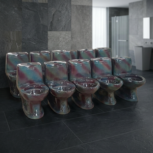 WC monobloc en céramique de designer, à poser au sol, norme américaine, avec chasse d'eau siphonique économe en consommation d'eau, sanitaires - Product Image 4