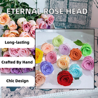 Tête de rose stabilisée faite à la main, fleur éternelle préservée, décoration de remise de diplôme, Nouvel An, Noël, Thanksgiving, longue durée, 3-5