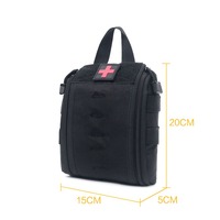 Pochette médicale tactique vintage détachable, trousse de premiers secours MOLLE, sac de survie d'urgence en nylon imperméable pour les voyages en plein air et la randonnée