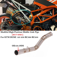 Sistema de Escape para Motocicleta, Tubo de Enlace Medio de Posición Alta de 51 mm para KTM Duke 125 250 390 KTM RC390 RC250 2017-2021