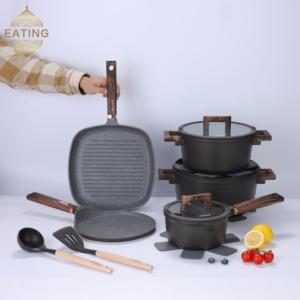 Wholesale 13PC Commercial Cookware Set 24/28cm Casserole Pizza &amp; <strong>Square</strong> <strong>Frying</strong> <strong>Pans</strong> Saucepans + Silicone Utensils &amp; Protectors - Product Image 6