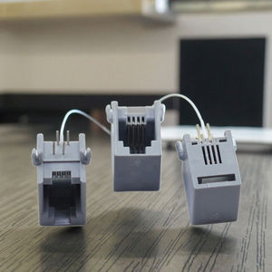 الشركة المصنعة حار بيع JISJACK 55 سلسلة رمادي فاتح رمادي عميق 4 دبوس RJ11 4p4c محول الهاتف موصل جاك نقل البيانات - Product Image 6