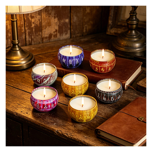 บรรจุภัณฑ์เทียนหอมน่ารักแบบใหม่พร้อมฝาสีขาวสำหรับของขวัญเทียนหอมจากถั่วเหลืองแบบกำหนดเอง สำหรับจัดแสดงบนชั้นวางในร้านบูติก - Product Image 5