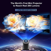 Projecteur intelligent Android V1 HD 200 lumens, lampe LED, WiFi BT5.2, lecteur de musique, jeux, films, mini cinéma maison portable