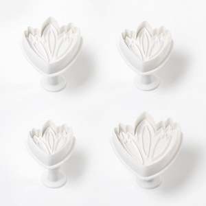 4Pcs/set Tulip <strong>Cookie</strong> Cutter Fondant Gum <strong>Paste</strong> Plunger Flower Cake Decorating Tools Biscuit Sugarcraft Molds - Product Image 3
