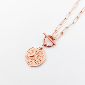 Collar De estrella De Acero inoxidable 3d, cadena De Acero Grueso Con cadena Irregular invisible, bisutería, Clip De papel - Product Image 3