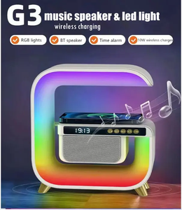 Horloge de table numérique Haut-parleur BT G3 <span class=keywords><strong>G</strong></span> Haut-parleur Bluetooth Chargeur sans fil Réveil lumineux pour la décoration de la maison Lampe de réveil - Product Image 5