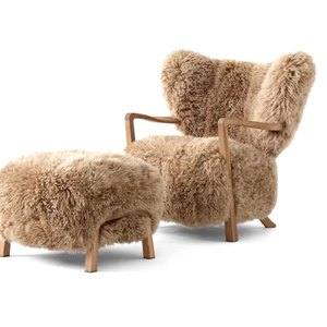 Nuovo arrivo moderno antico in legno poltrona con durevole sgabello Set per mobili per la casa soggiorno <span class=keywords><strong>camera</strong></span> <span class=keywords><strong>da</strong></span> letto Hotel Villa uso per il tempo libero - Product Image 3