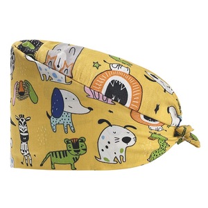 Gorro de trabajo estampado para clínica dental, gorros quirúrgicos, gorros dentales con lazo trasero, unisex, transpirable, con banda absorbente de sudor, bonito. - Product Image 1