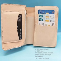 Dompet Kulit Asli Resin Pohon Alami Murni Warna Solid Tempat Kartu Multi-slot Kapasitas Besar Buatan Tangan