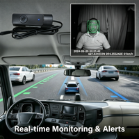 Caméra de tableau de bord de voiture personnalisée OEM pour la gestion de flotte AI, 4G GPS WiFi, 3 canaux, enregistreur vidéo 2K 1440P avec ADAS DMS BSD et reconnaissance faciale