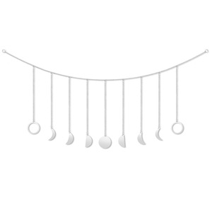 Guirlande Métallique Murale Phases de Lune Bohème Dorée et Argentée 9 Lunes pour Chambre et Dortoir – Nouveauté <span class=keywords><strong>2022</strong></span> – Vente Flash - Product Image 1