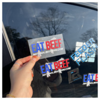 Autocollant transparent en vinyle PET auto-adhésif avec logo personnalisé autocollant étanche de marque commerciale étiquettes rondes transparentes de 2 à 3 pouces