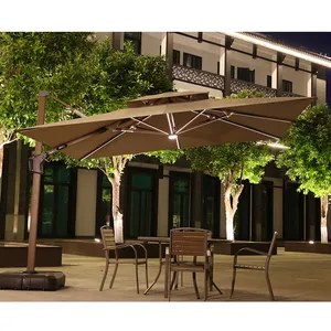 Con luce a led 3x4m/3.5x3.5m ombrello a doppio strato all'ingrosso, ombrellone da giardino ombrellone da esterno