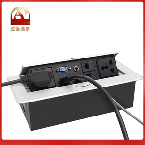 กล่องสายเคเบิลอเนกประสงค์พร้อมพอร์ต USB 2 ช่องจ่ายไฟ AC วัสดุ PC ทนไฟสำหรับโต๊ะประชุมสำนักงาน - Product Image 5