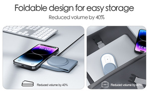 Nuovo Prodotto 2026 Caricatore Wireless Pieghevole Mini Multifunzione con Forte Magnete 3in1 per <span class=keywords><strong>iPhone</strong></span> 15 <span class=keywords><strong>Pro</strong></span> <span class=keywords><strong>Max</strong></span> con Luce Notturna - Product Image 5