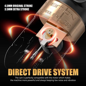 Máquina de Tatuaje Inalámbrica Profesional <span class=keywords><strong>Ambition</strong></span> <span class=keywords><strong>Ninja</strong></span> Max 280P con Motor sin Escobillas, Carrera de 4.5mm/3.5mm, Accionamiento Directo para Arte Corporal - Product Image 3