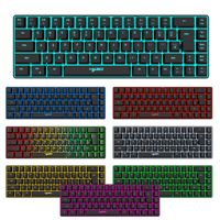 Keyboard Membran Berkabel RGB LED Backlight Gaming Keyboard 68 tombol Keyboard Komputer Gamer untuk PC Laptop Game/Kantor