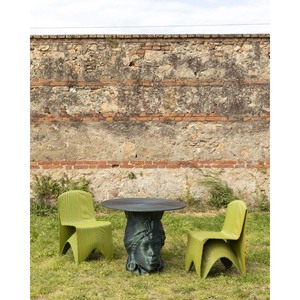 Silla Made in Italy-Santorini-Silla impresa en 3D-Producto PLA-Para exteriores-Diseño italiano-Verde amarillento - Product Image 5