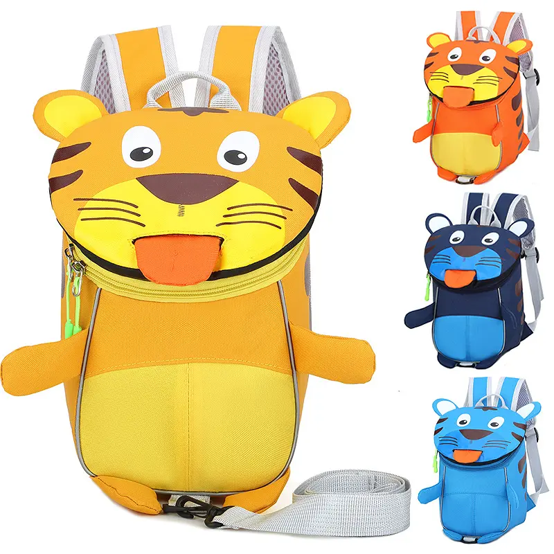 2022 new 3D fashion animal waterproof little tiger toddler backpack cartoon bags kids school bag