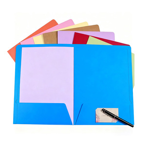 Tùy chỉnh A4 thư kích thước 2 Pocket kraft giấy danh mục đầu tư tập tin thư mục PP chất liệu với logo cho các trường học nộp hồ sơ Trường hợp/Túi/hộp/chủ - Product Image 1