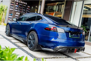 Kit de carrosserie en Fiber de carbone sèche de haute qualité pour <span class=keywords><strong>Tesla</strong></span> modèle S mise à niveau CT Style pare-chocs avant et arrière diffuseur arrière capot de becquet - Product Image 5