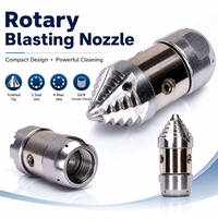 Buse de nettoyage rotative industrielle haute pression pour canalisations, avec tête dentée, filetage femelle G3/8, 30 L/min