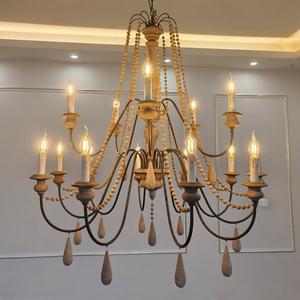 <span class=keywords><strong>Lustre</strong></span> Rétro en Bois Style Campagne Américaine, Décoration Créative Vintage <span class=keywords><strong>pour</strong></span> Restaurant et Salon, <span class=keywords><strong>Lustre</strong></span> en Fer Forgé - Product Image 3