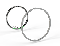 Encodeur résolvant 16 bits IP69 avec rotor 297 mm à l'extérieur et stator à l'intérieur pour applications robustes, trains à grande vitesse, aérospatiales, robotique et construction navale