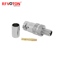 Connecteur BNC Femelle à Sertir pour Câbles RG58, LMR195, LMR200, RG223, RG142, RG400, LMR240, RG59, H155, LMR300, 5D-FB, RG6 – Idéal pour Caméras de Surveillance CCTV
