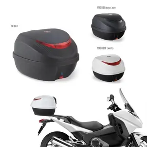 Latest Design 31L Top Case Moto Matte Black Motorcycle Trunk Box PP Material White Motorcycle Tail Box