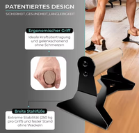 Poignées de poussée avec poignées ergonomiques en bois et barres parallèles antidérapantes en acier robuste pour l'entraînement en force
