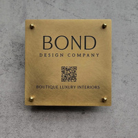 Placa de Número de Puerta de Latón y Aluminio, Letrero Personalizado para Edificio, Placa de Identificación Grabada para Oficina, Boutique, Hotel