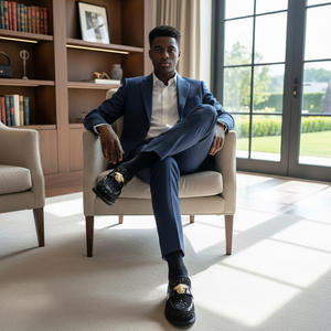 Новые модные туфли 2025 года для мальчиков и девочек, туфли с водными стразами, черные туфли из искусственной кожи для детей и взрослых - Product Image 4